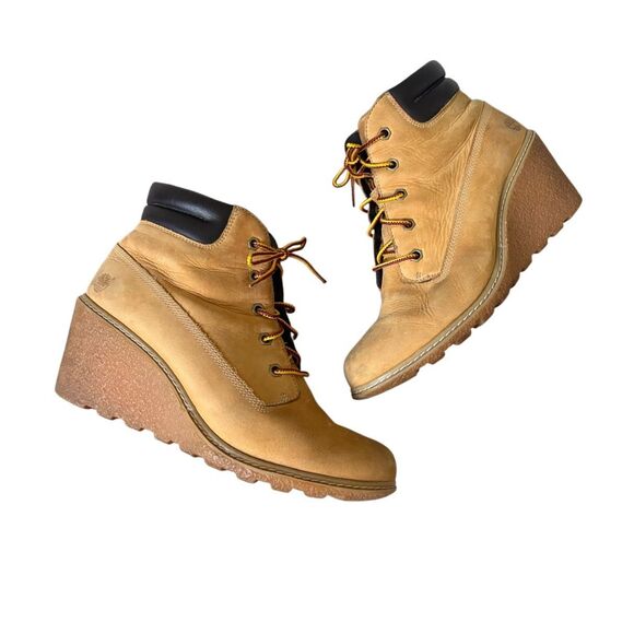 Timberland Earthkeepers Amston Wedge Boots size 8 Tan - Picture 1 of 9